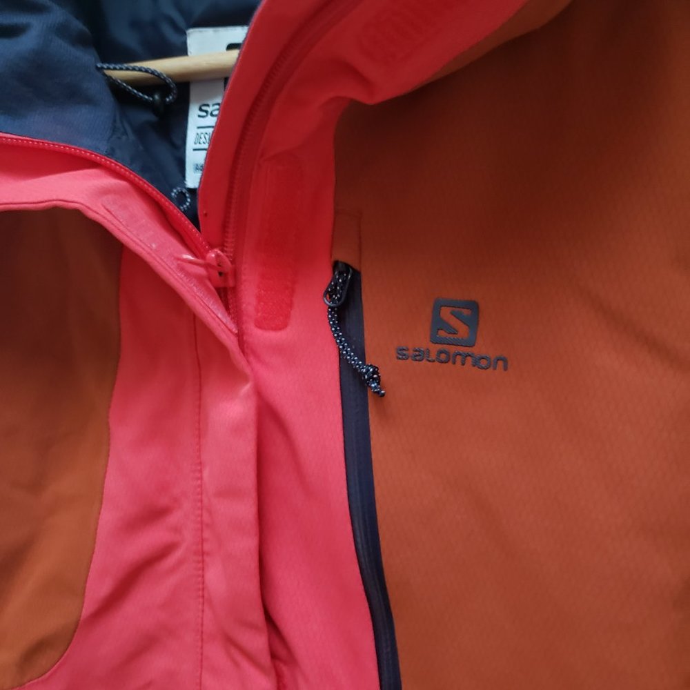 Salomon QST Pink/Brown Snow Jacket - Picture 9 of 14